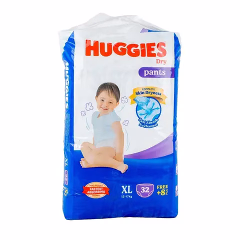 Huggies Dry XL Pant Diaper 12-17Kg - 36 Pcs (Malaysia)